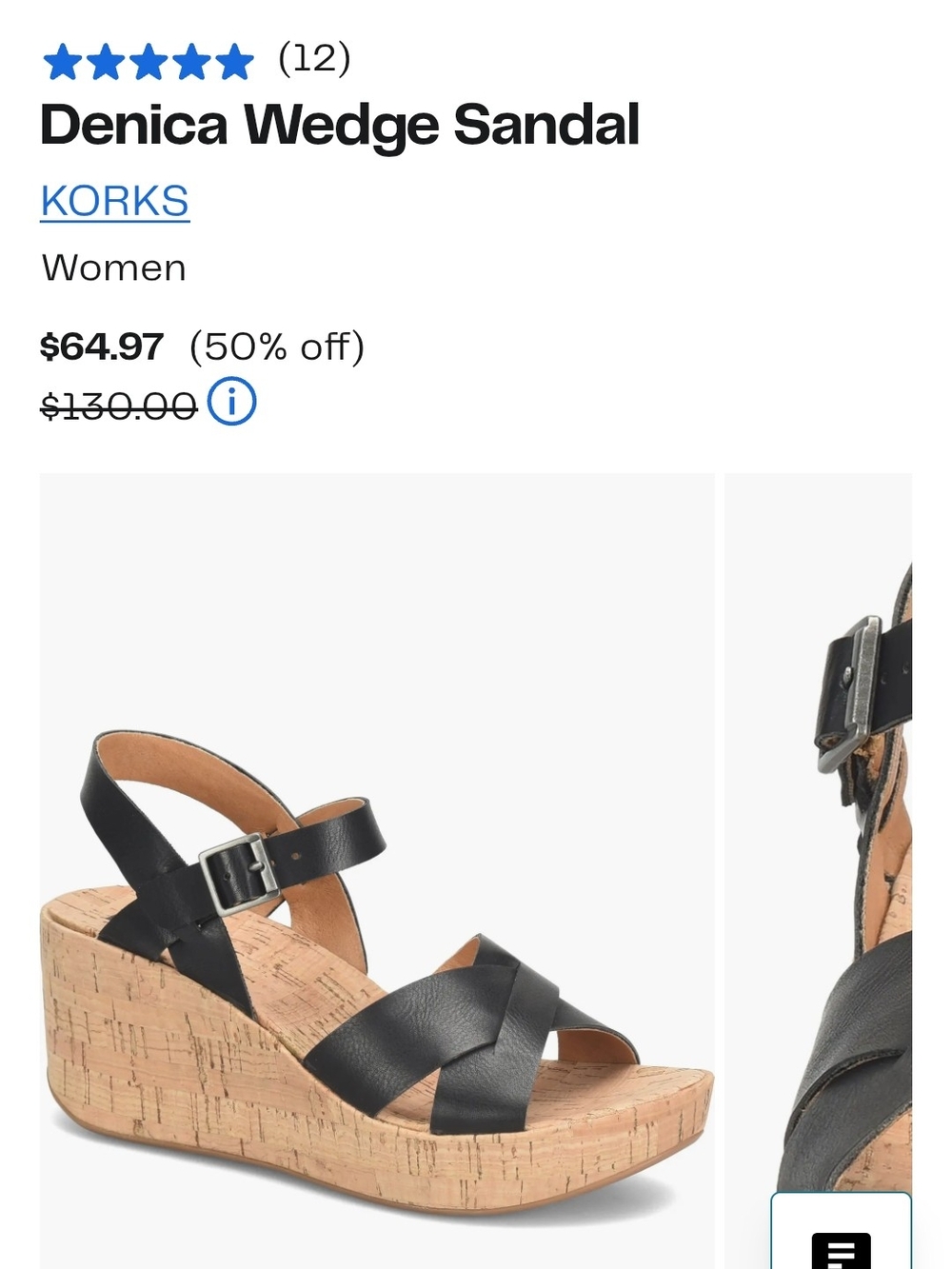 Korks Denica Wedge Sandal - Black